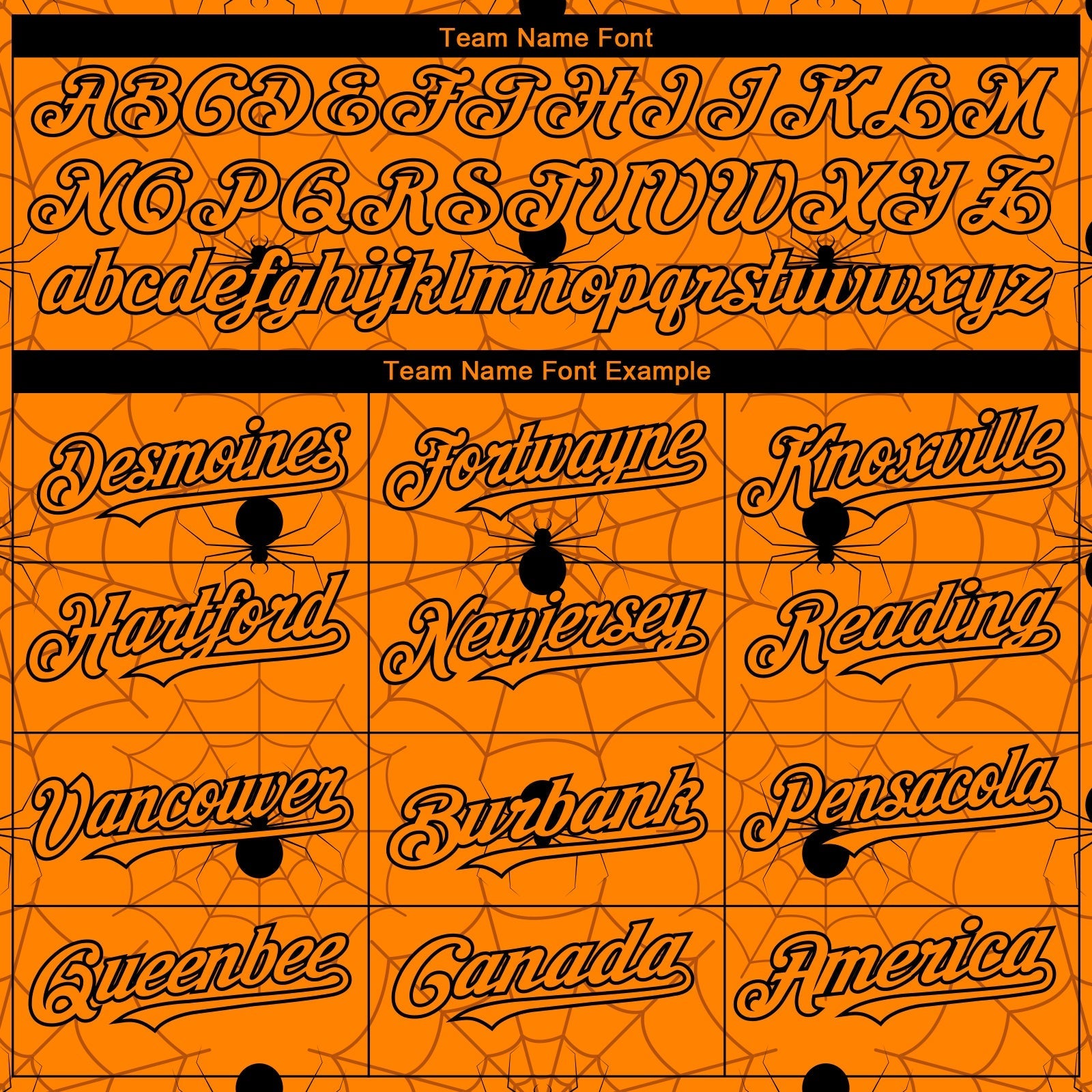 Custom Bay Orange Black 3D Pattern Design Spider Web Authentic Baseball Jersey baseball jersey product view 4