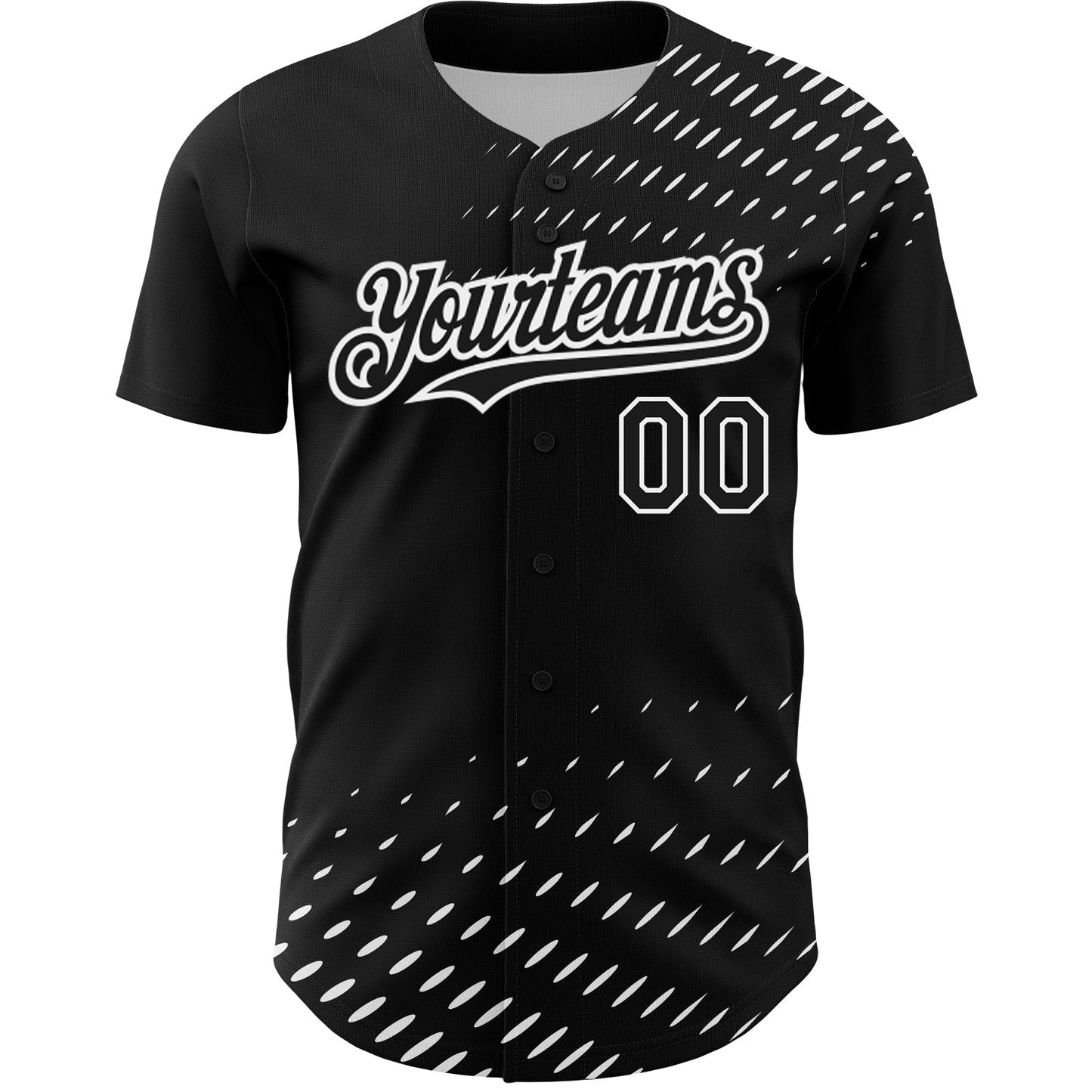 Custom Black White 3D Pattern Design Halftone Authentic Baseball Jersey baseball jersey product view 2