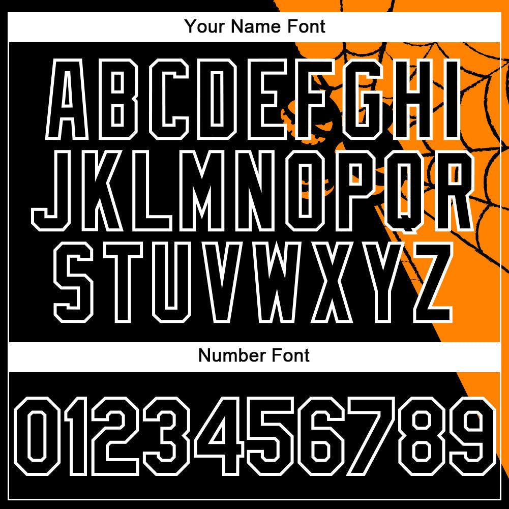 Custom Black Bay Orange-White 3D Pattern Design Spider Web Authentic Baseball Jersey baseball jersey product view 5