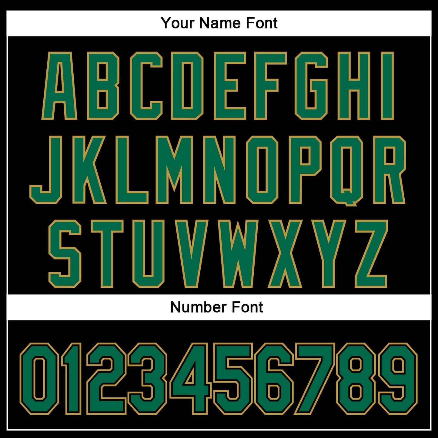 Custom Black Kelly Green-Old Gold 3D Pattern Design Curve Solid Authentic Baseball Jersey baseball jersey product view 5