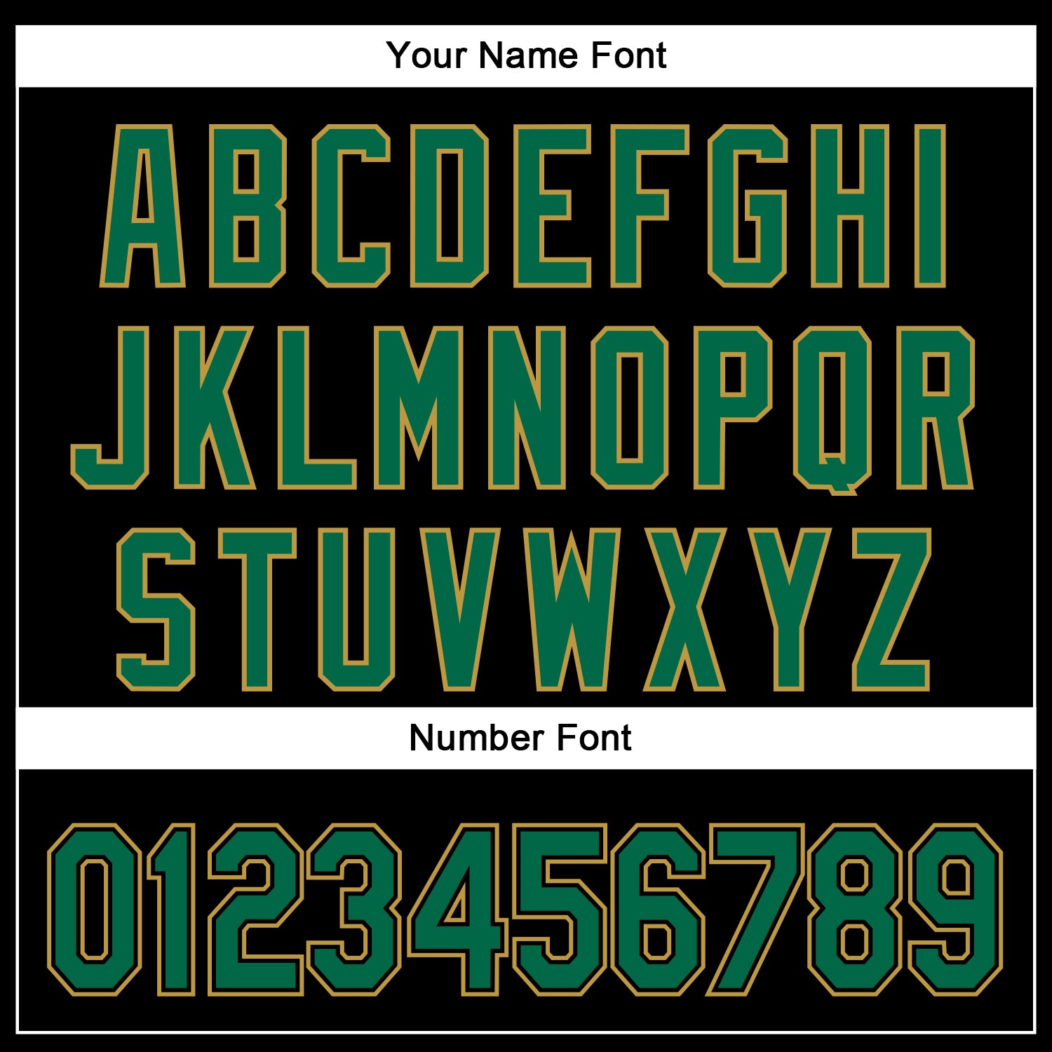 Custom Black Kelly Green-Old Gold 3D Pattern Design Curve Solid Authentic Baseball Jersey baseball jersey product view 5
