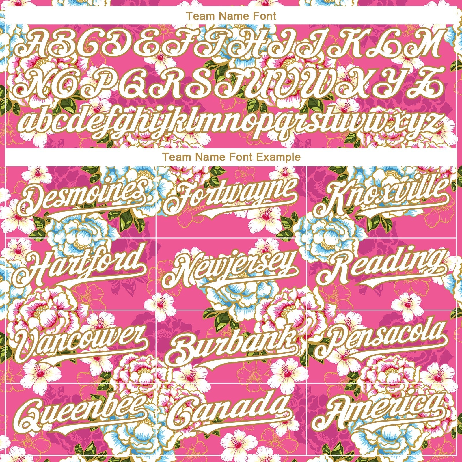 Custom Hot Pink White-Old Gold 3D Pattern Design Northeast China Big Flower Authentic Baseball Jersey baseball jersey product view 4