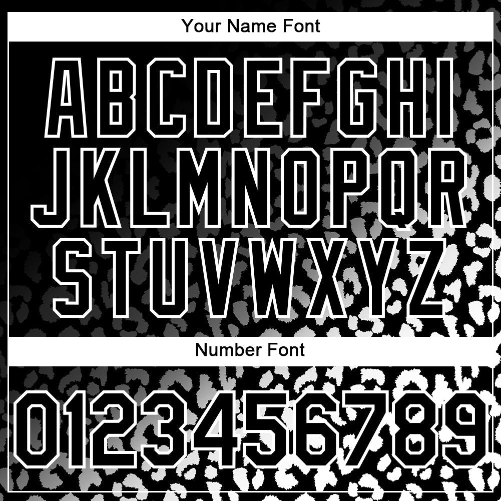 Custom Black White 3D Pattern Design Leopard Print Fade Fashion Authentic Baseball Jersey baseball jersey product view 5