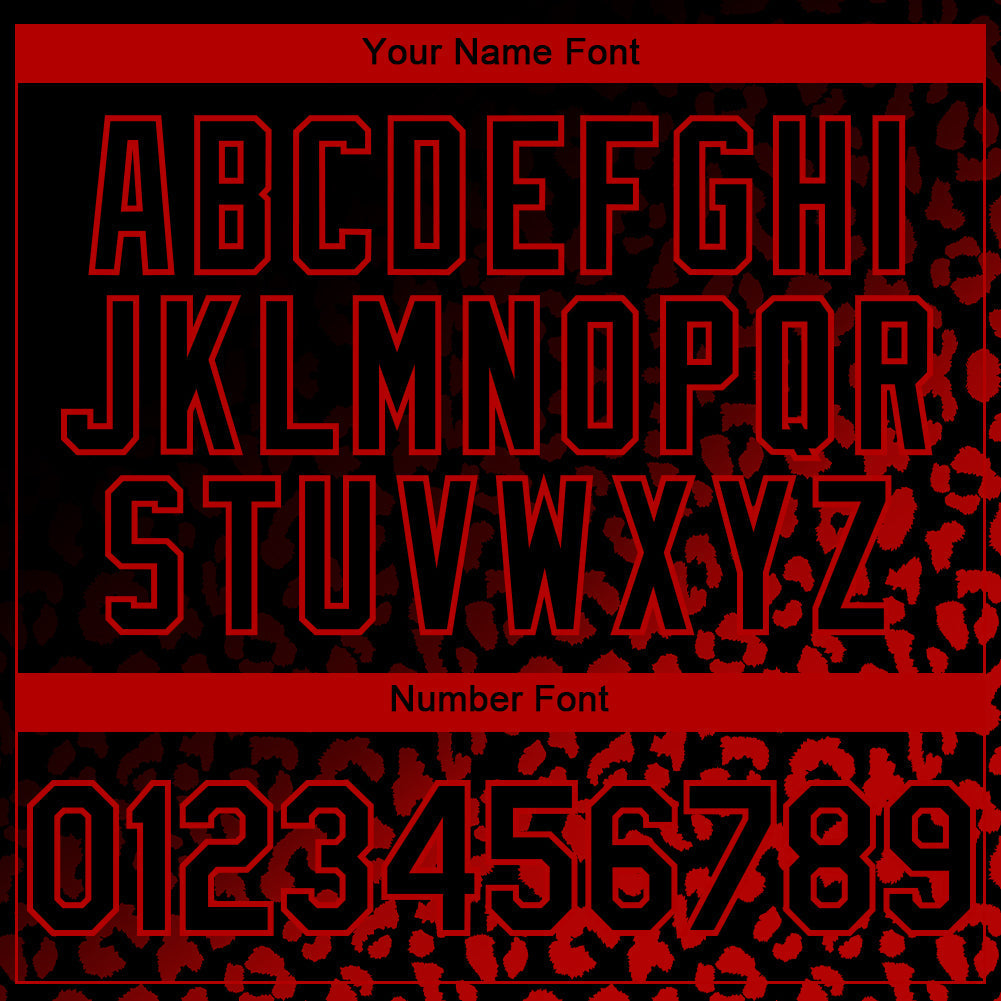 Custom Black Red 3D Pattern Design Leopard Print Fade Fashion Authentic Baseball Jersey baseball jersey product view 5