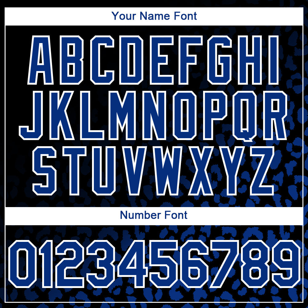 Custom Black Royal-White 3D Pattern Design Leopard Print Fade Fashion Authentic Baseball Jersey baseball jersey product view 5