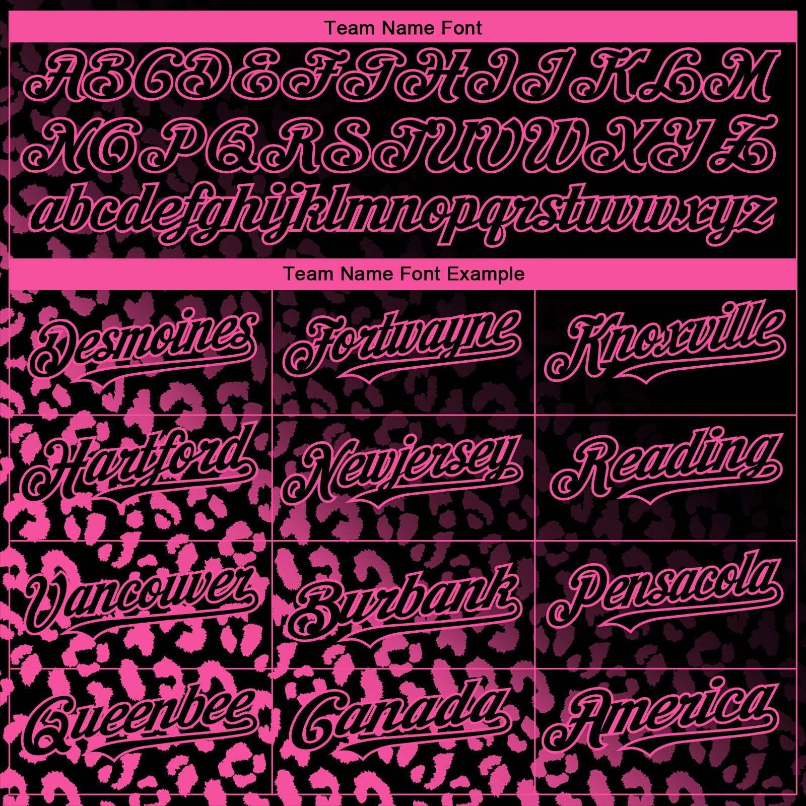Custom Black Pink 3D Pattern Design Leopard Print Fade Fashion Authentic Baseball Jersey baseball jersey product view 4
