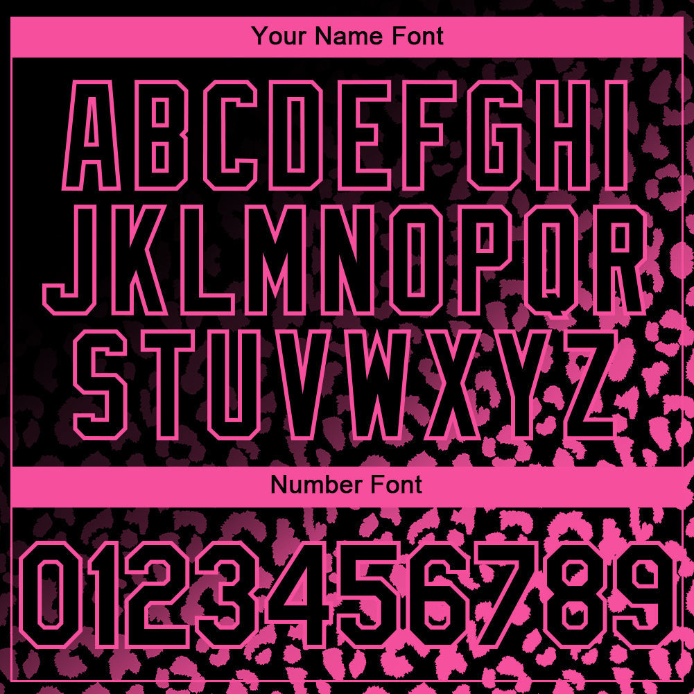 Custom Black Pink 3D Pattern Design Leopard Print Fade Fashion Authentic Baseball Jersey baseball jersey product view 5
