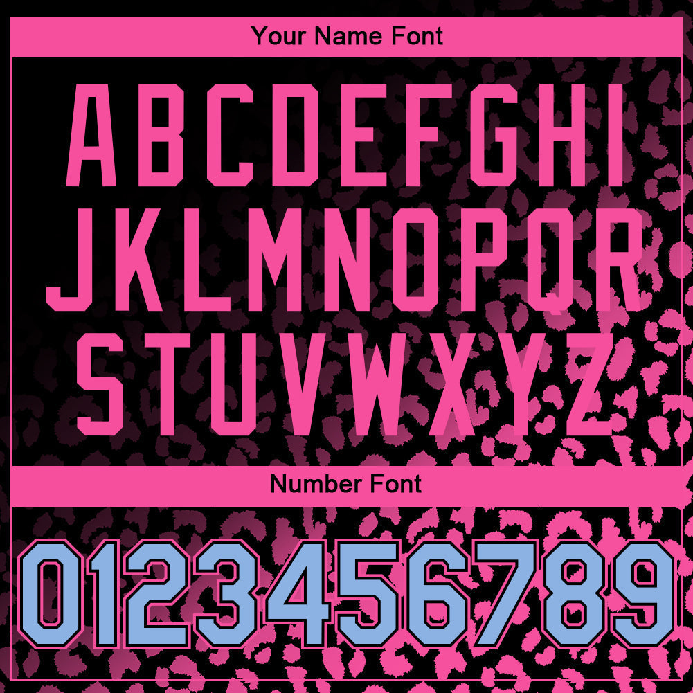 Custom Black Light Blue-Pink 3D Pattern Design Leopard Print Fade Fashion Authentic Baseball Jersey baseball jersey product view 5