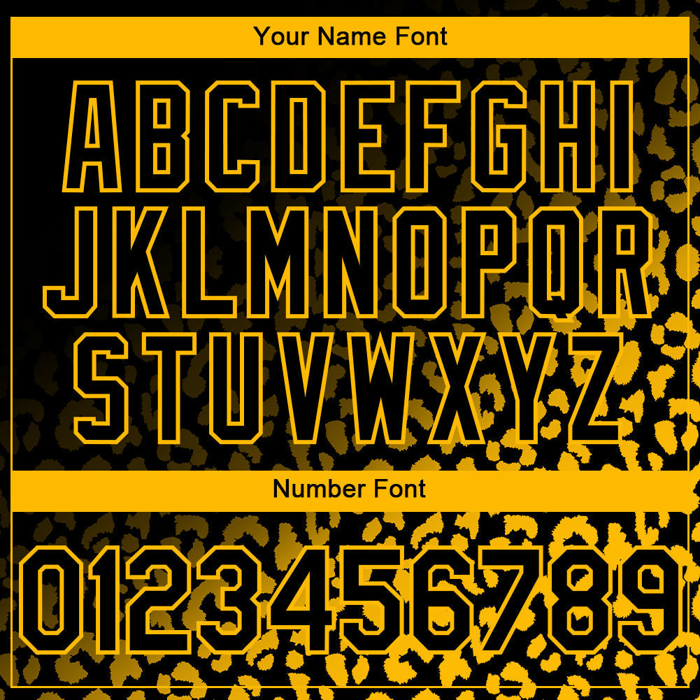 Custom Black Gold 3D Pattern Design Leopard Print Fade Fashion Authentic Baseball Jersey baseball jersey product view 5