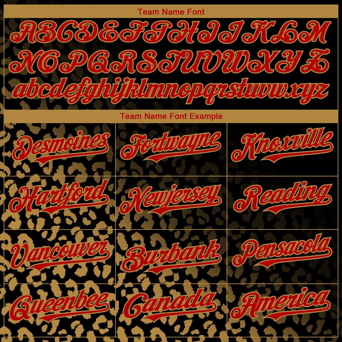 Custom Black Red-Old Gold 3D Pattern Design Leopard Print Fade Fashion Authentic Baseball Jersey baseball jersey product view 4