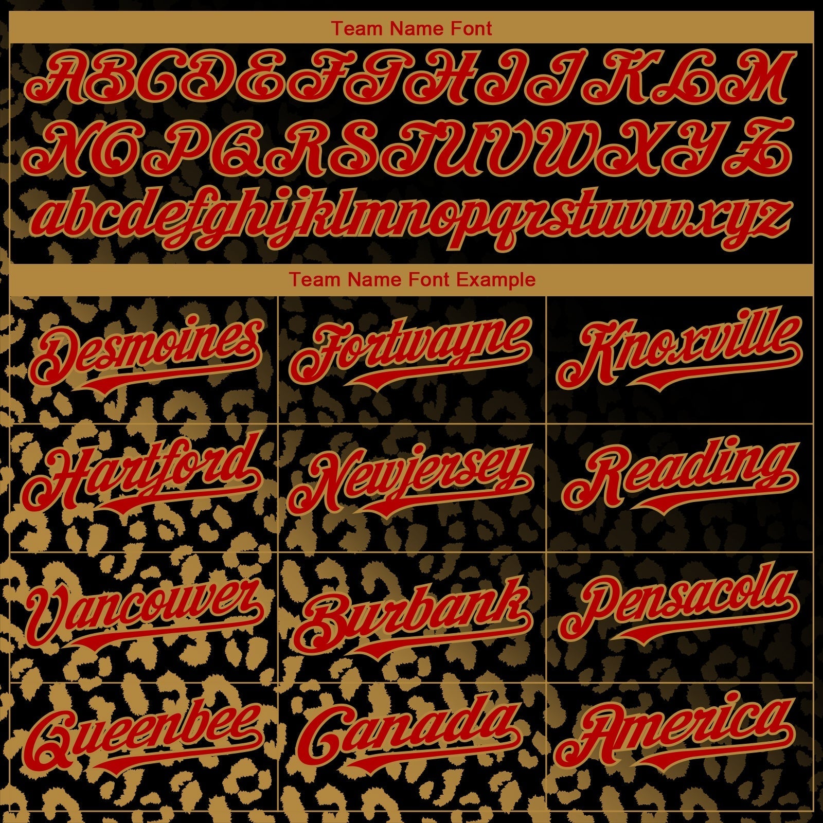 Custom Black Red-Old Gold 3D Pattern Design Leopard Print Fade Fashion Authentic Baseball Jersey baseball jersey product view 4