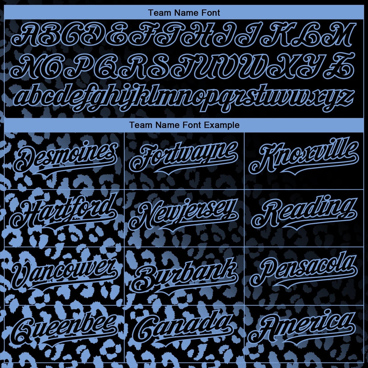 Custom Black Light Blue 3D Pattern Design Leopard Print Fade Fashion Authentic Baseball Jersey baseball jersey product view 4