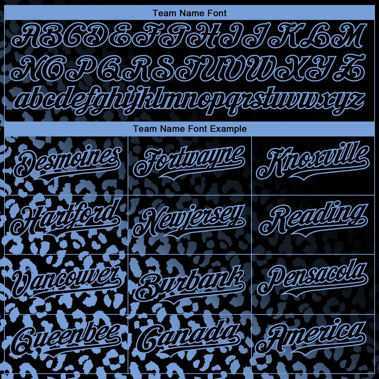 Custom Black Light Blue 3D Pattern Design Leopard Print Fade Fashion Authentic Baseball Jersey baseball jersey product view 4