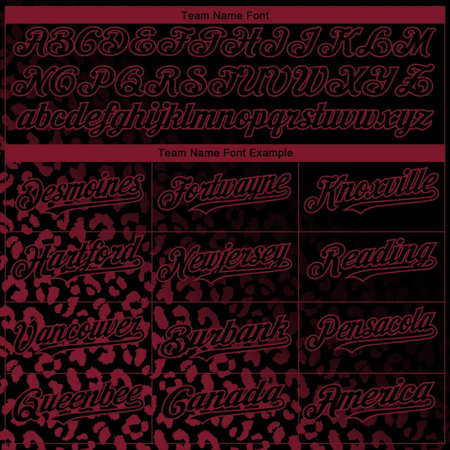 Custom Black Crimson 3D Pattern Design Leopard Print Fade Fashion Authentic Baseball Jersey baseball jersey product view 4