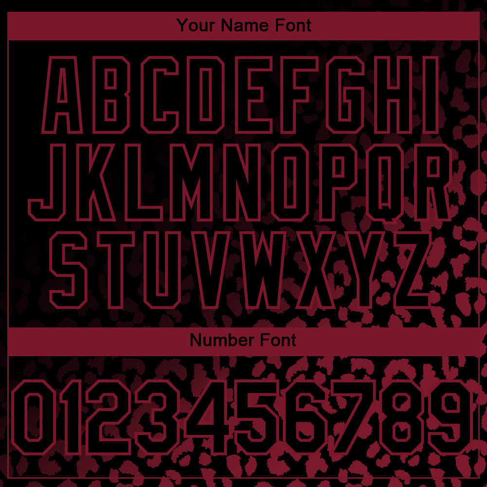 Custom Black Crimson 3D Pattern Design Leopard Print Fade Fashion Authentic Baseball Jersey baseball jersey product view 5
