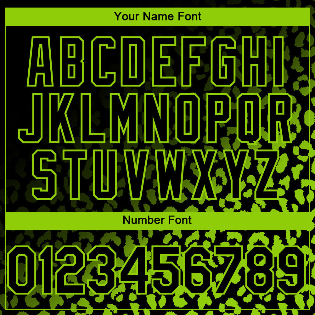 Custom Black Neon Green 3D Pattern Design Leopard Print Fade Fashion Authentic Baseball Jersey baseball jersey product view 5