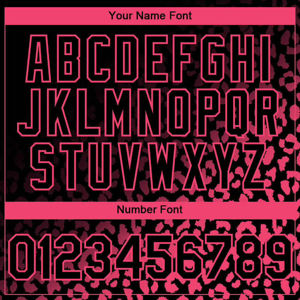 Custom Black Neon Pink 3D Pattern Design Leopard Print Fade Fashion Authentic Baseball Jersey baseball jersey product view 5