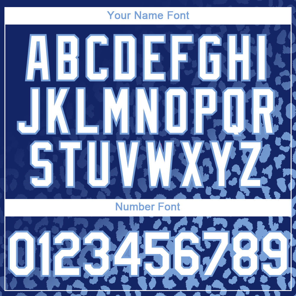 Custom Royal White-Light Blue 3D Pattern Design Leopard Print Fade Fashion Authentic Baseball Jersey baseball jersey product view 5