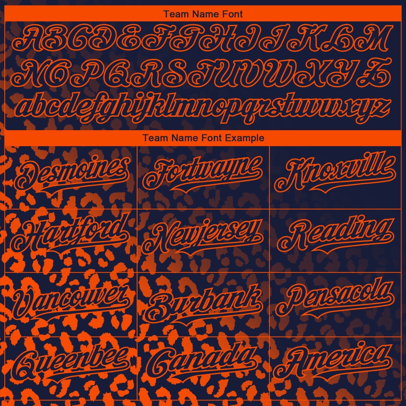 Custom Navy Orange 3D Pattern Design Leopard Print Fade Fashion Authentic Baseball Jersey baseball jersey product view 4