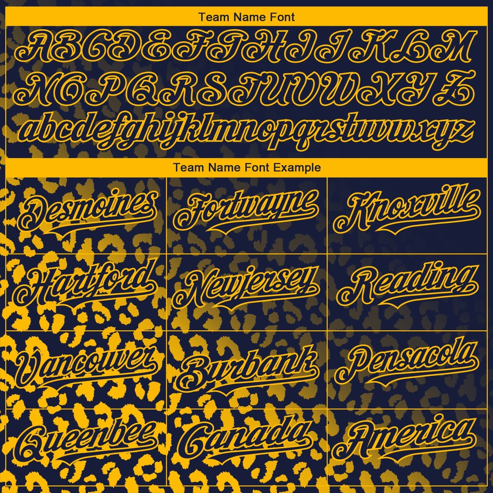 Custom Navy Gold 3D Pattern Design Leopard Print Fade Fashion Authentic Baseball Jersey baseball jersey product view 4