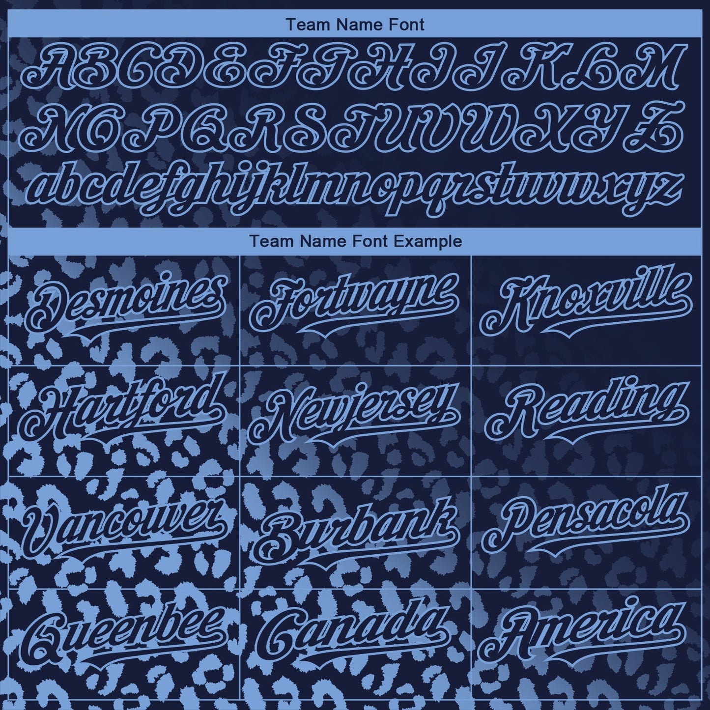 Custom Navy Light Blue 3D Pattern Design Leopard Print Fade Fashion Authentic Baseball Jersey baseball jersey product view 4