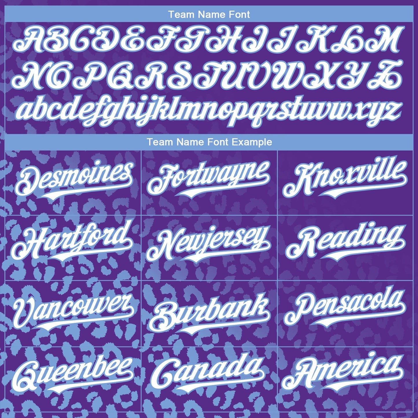 Custom Purple White-Light Blue 3D Pattern Design Leopard Print Fade Fashion Authentic Baseball Jersey baseball jersey product view 4
