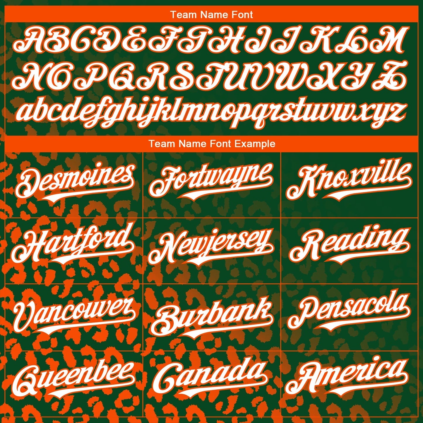 Custom Green White-Orange 3D Pattern Design Leopard Print Fade Fashion Authentic Baseball Jersey baseball jersey product view 4