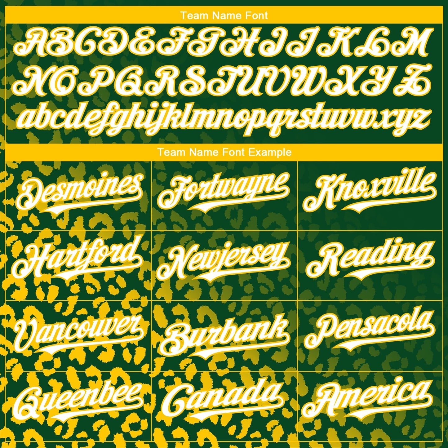 Custom Kelly Green White-Yellow 3D Pattern Design Leopard Print Fade Fashion Authentic Baseball Jersey baseball jersey product view 4