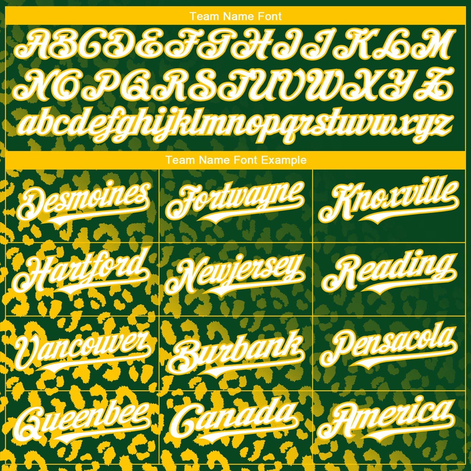 Custom Kelly Green White-Yellow 3D Pattern Design Leopard Print Fade Fashion Authentic Baseball Jersey baseball jersey product view 4