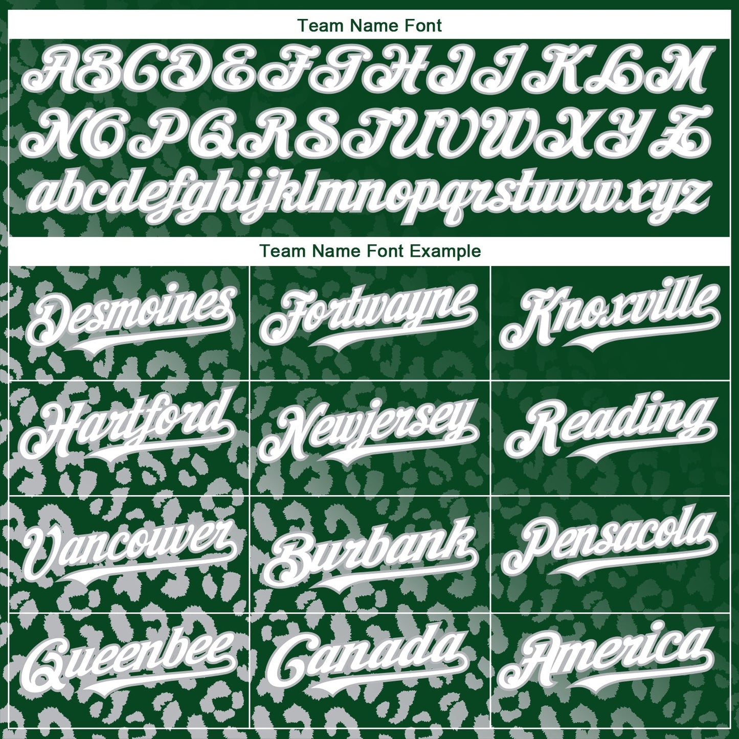 Custom Kelly Green White-Gray 3D Pattern Design Leopard Print Fade Fashion Authentic Baseball Jersey baseball jersey product view 4