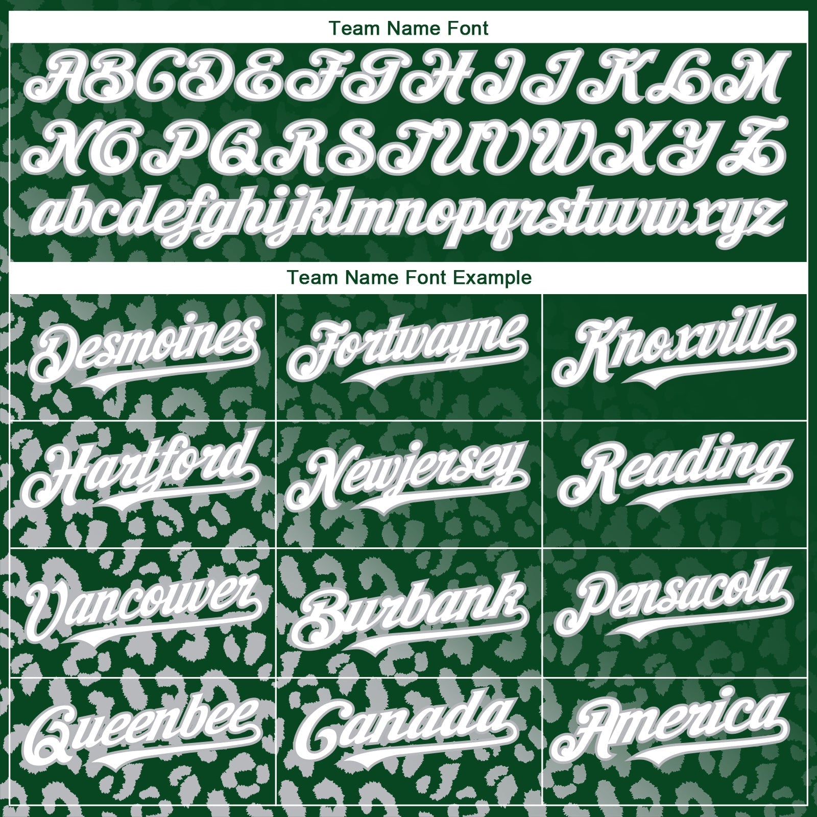 Custom Kelly Green White-Gray 3D Pattern Design Leopard Print Fade Fashion Authentic Baseball Jersey baseball jersey product view 4