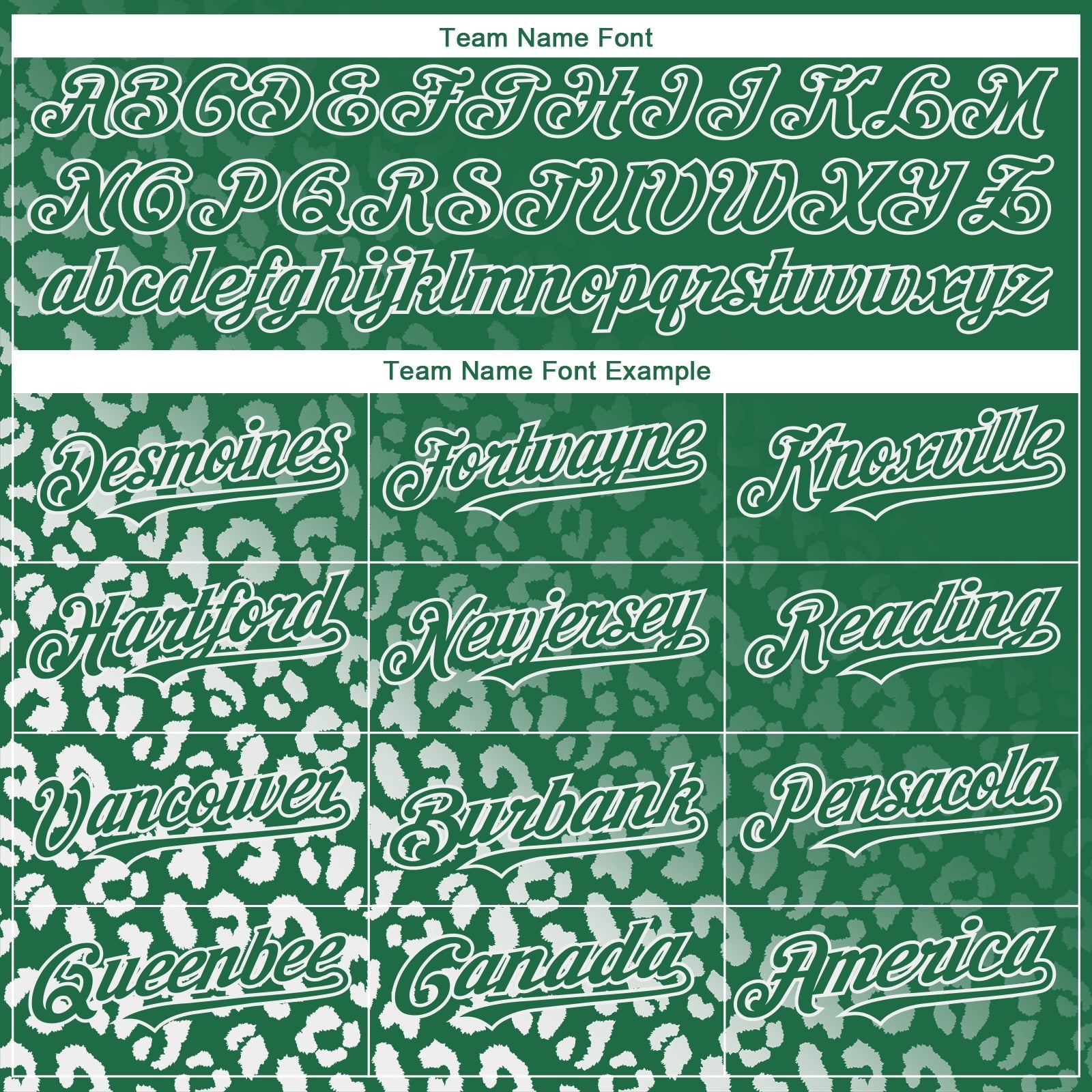 Custom Kelly Green White 3D Pattern Design Leopard Print Fade Fashion Authentic Baseball Jersey baseball jersey product view 4