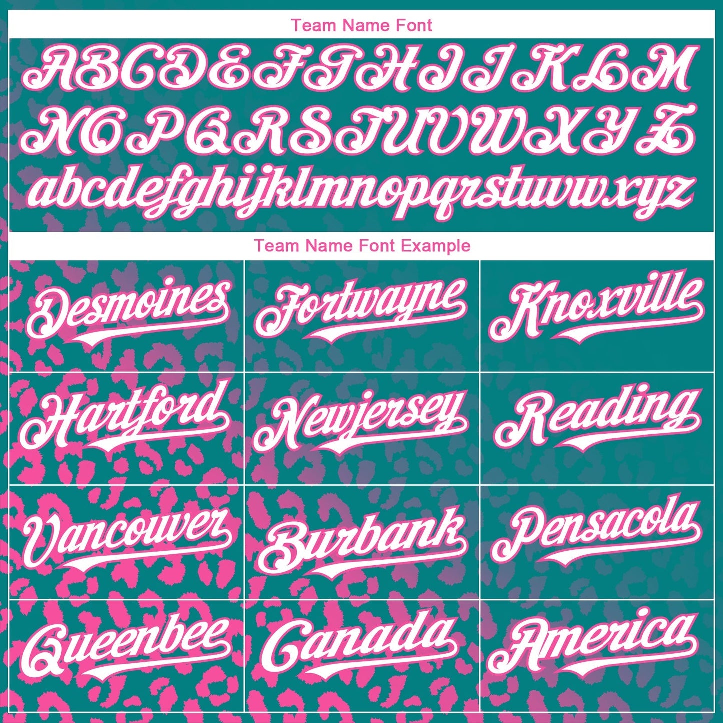 Custom Teal White-Pink 3D Pattern Design Leopard Print Fade Fashion Authentic Baseball Jersey baseball jersey product view 4