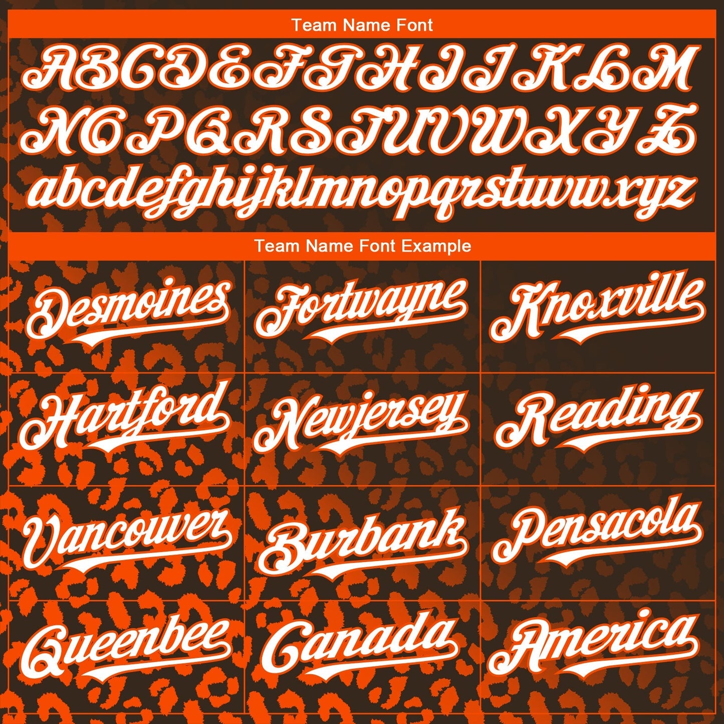 Custom Brown White-Orange 3D Pattern Design Leopard Print Fade Fashion Authentic Baseball Jersey baseball jersey product view 4