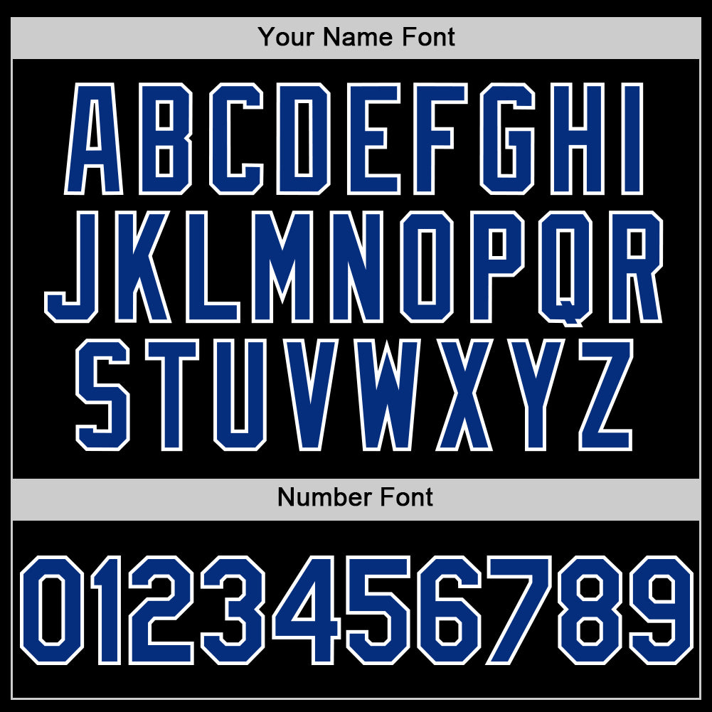 Custom Black Royal-White Line Authentic Baseball Jersey baseball jersey product view 5