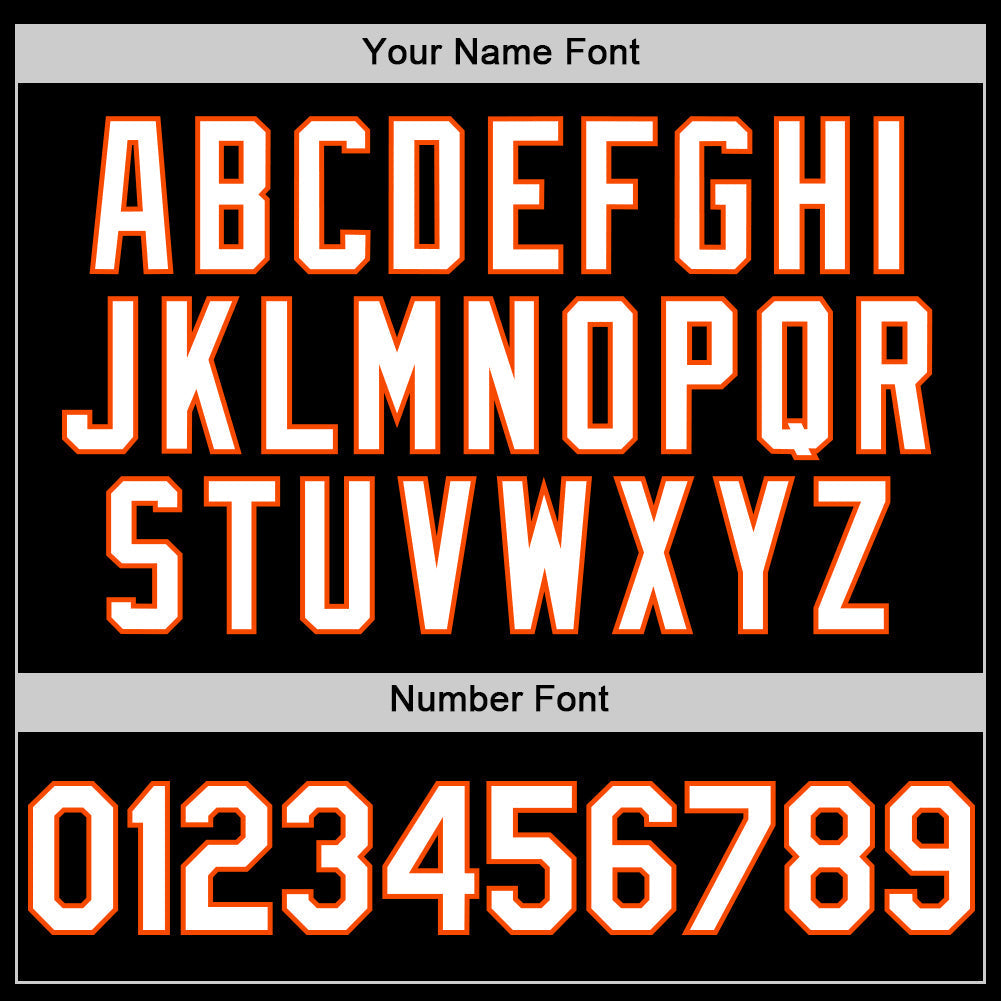 Custom Black White-Orange Line Authentic Baseball Jersey baseball jersey product view 5