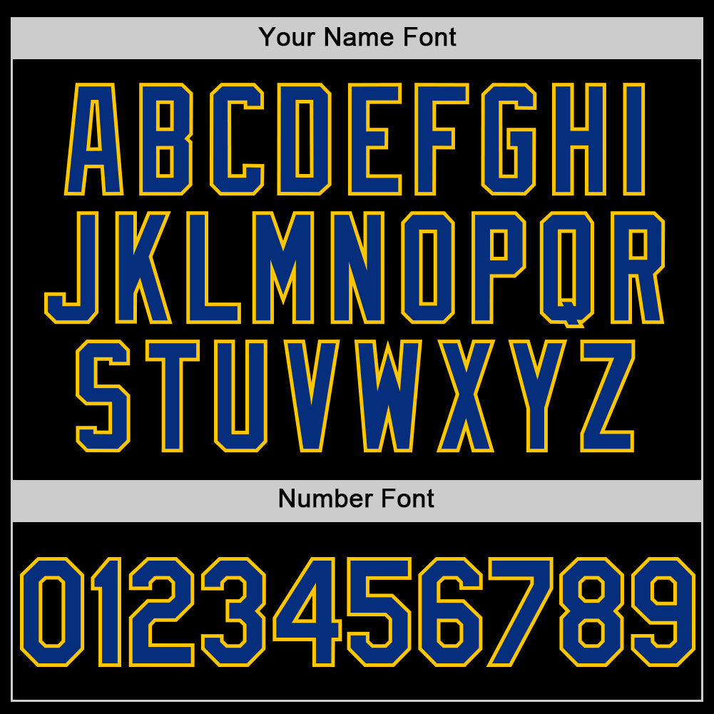 Custom Black Royal-Yellow Line Authentic Baseball Jersey baseball jersey product view 5