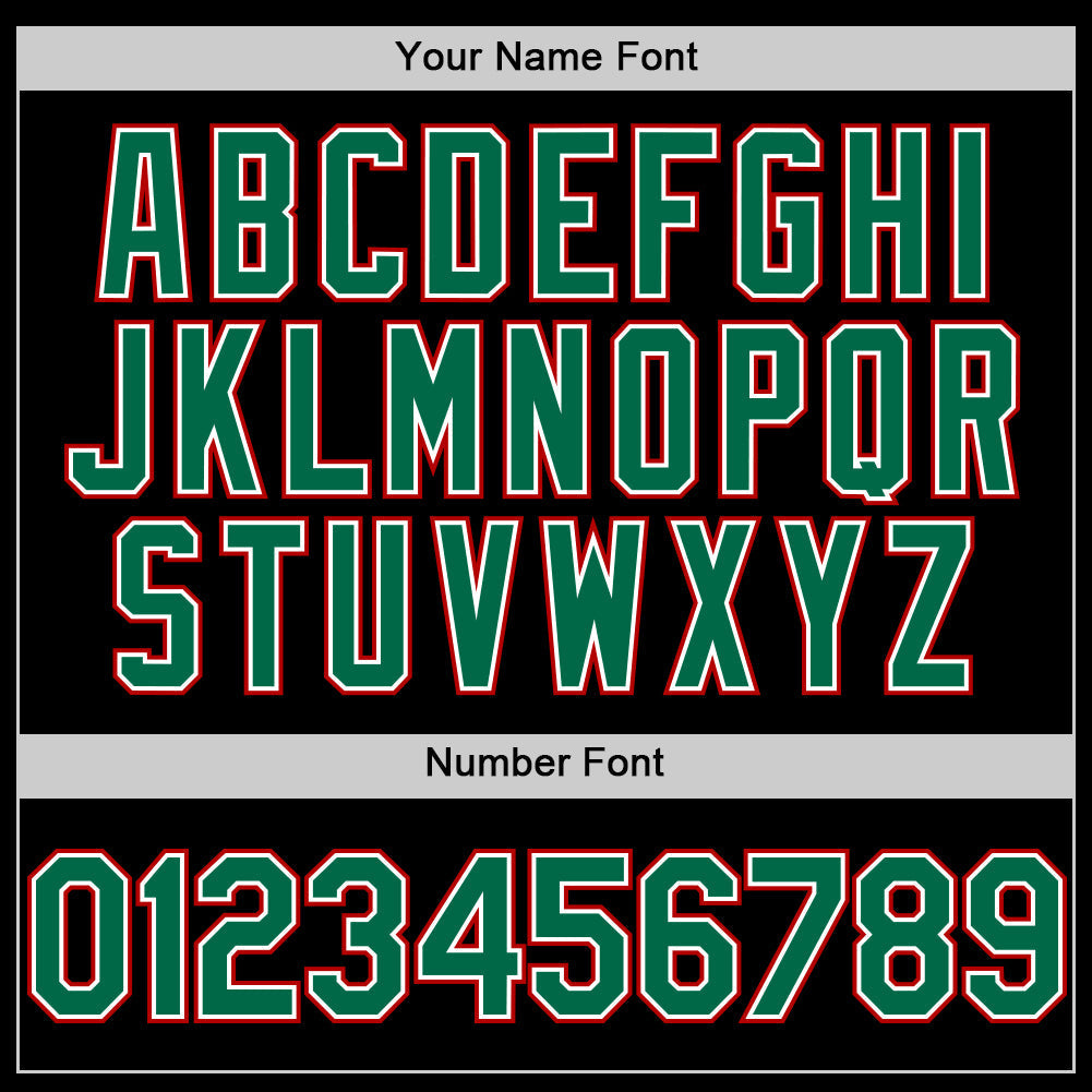 Custom Black Kelly Green-Red Line Authentic Baseball Jersey baseball jersey product view 5