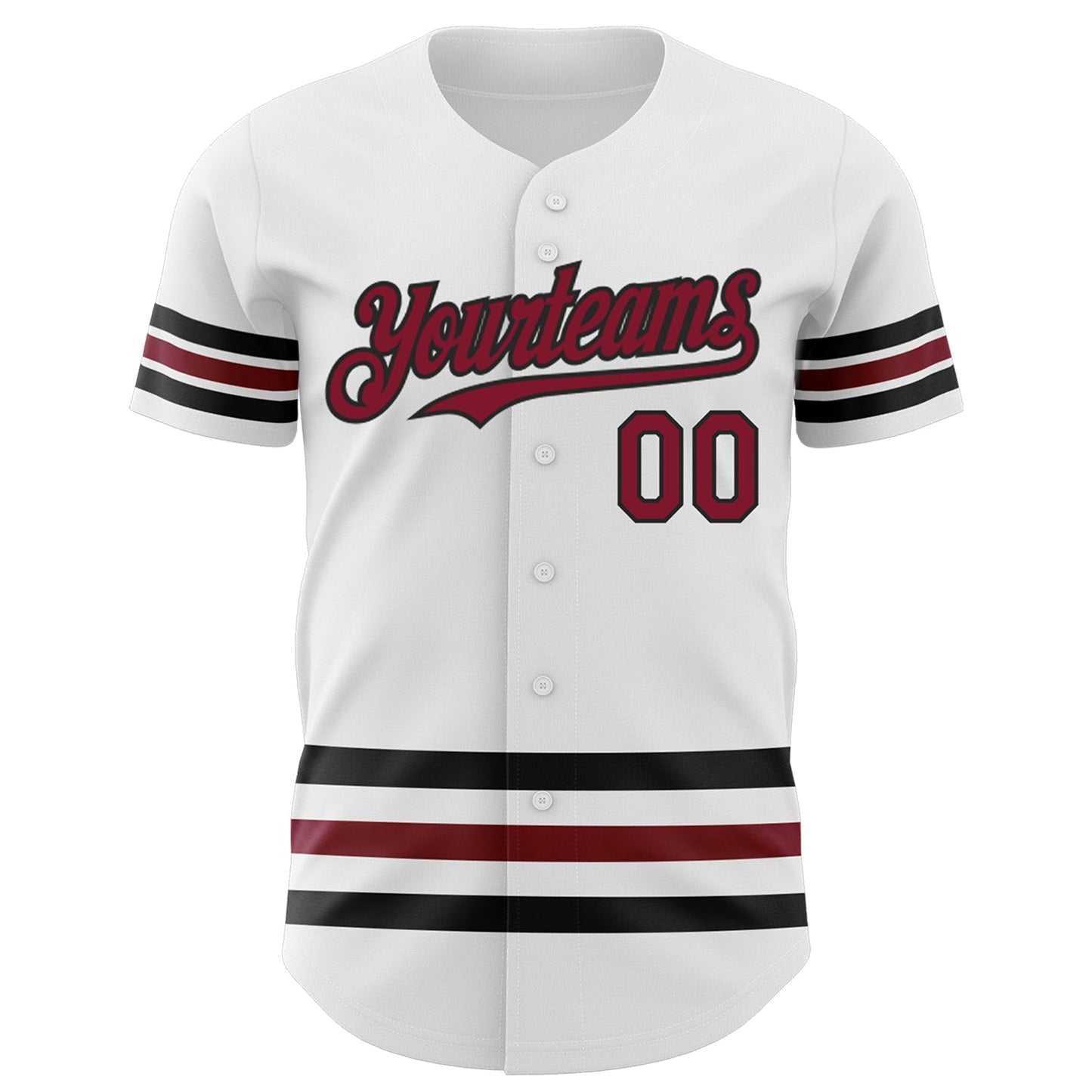 Custom White Crimson-Black Line Authentic Baseball Jersey baseball jersey product view 3