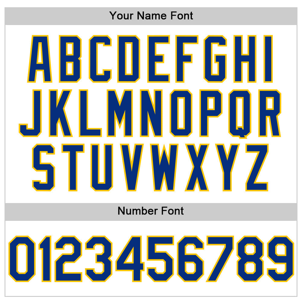 Custom White Royal-Yellow Line Authentic Baseball Jersey baseball jersey product view 5