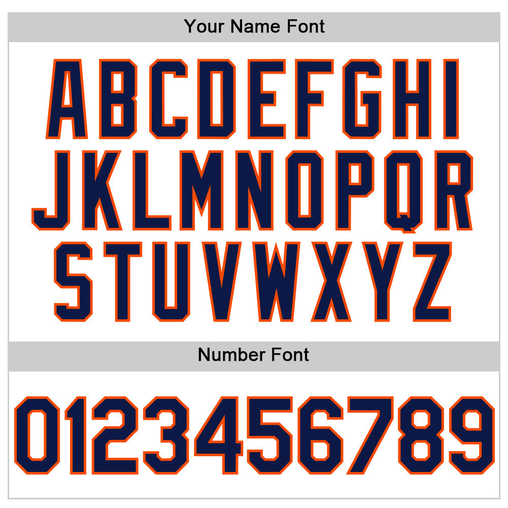 Custom White Navy-Orange Line Authentic Baseball Jersey baseball jersey product view 5