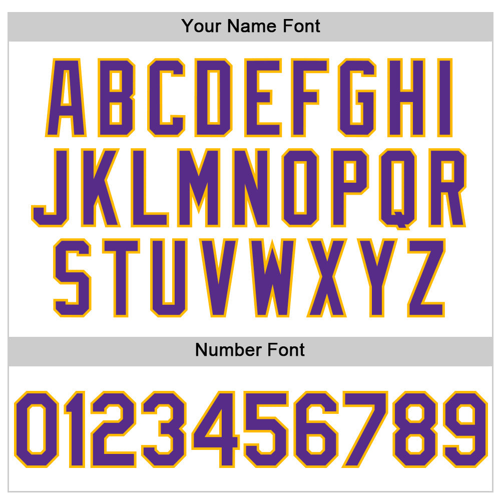 Custom White Purple-Gold Line Authentic Baseball Jersey baseball jersey product view 5