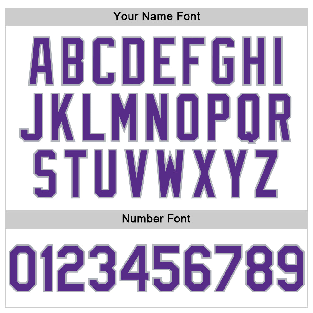 Custom White Purple-Gray Line Authentic Baseball Jersey baseball jersey product view 5