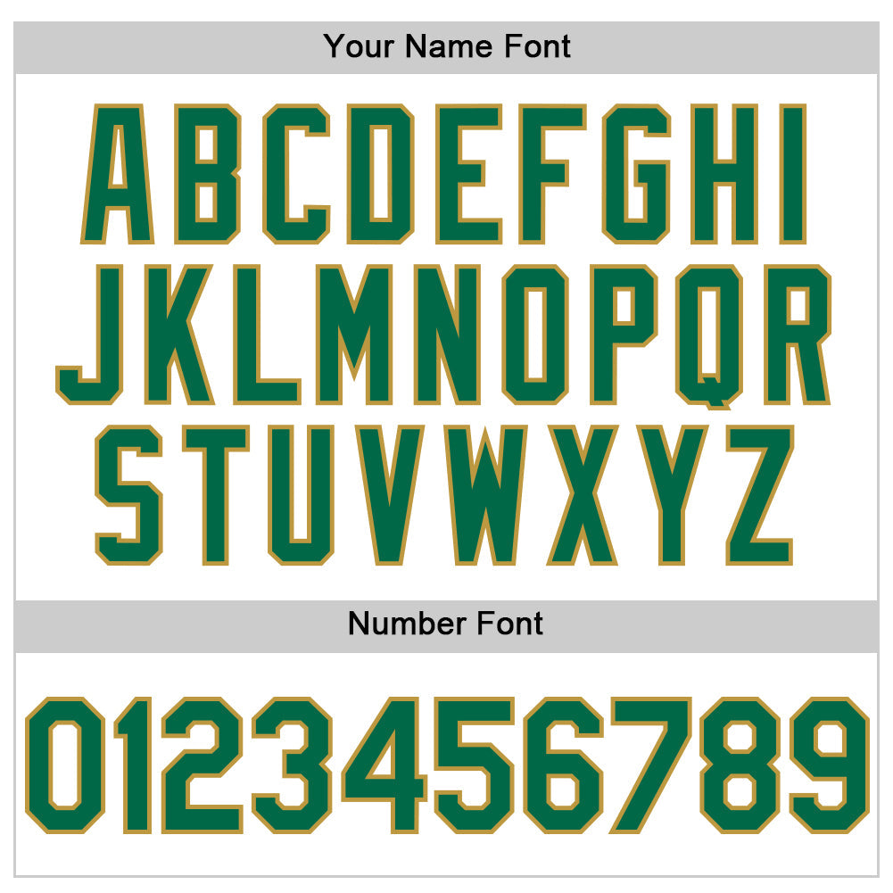 Custom White Kelly Green-Old Gold Line Authentic Baseball Jersey baseball jersey product view 5