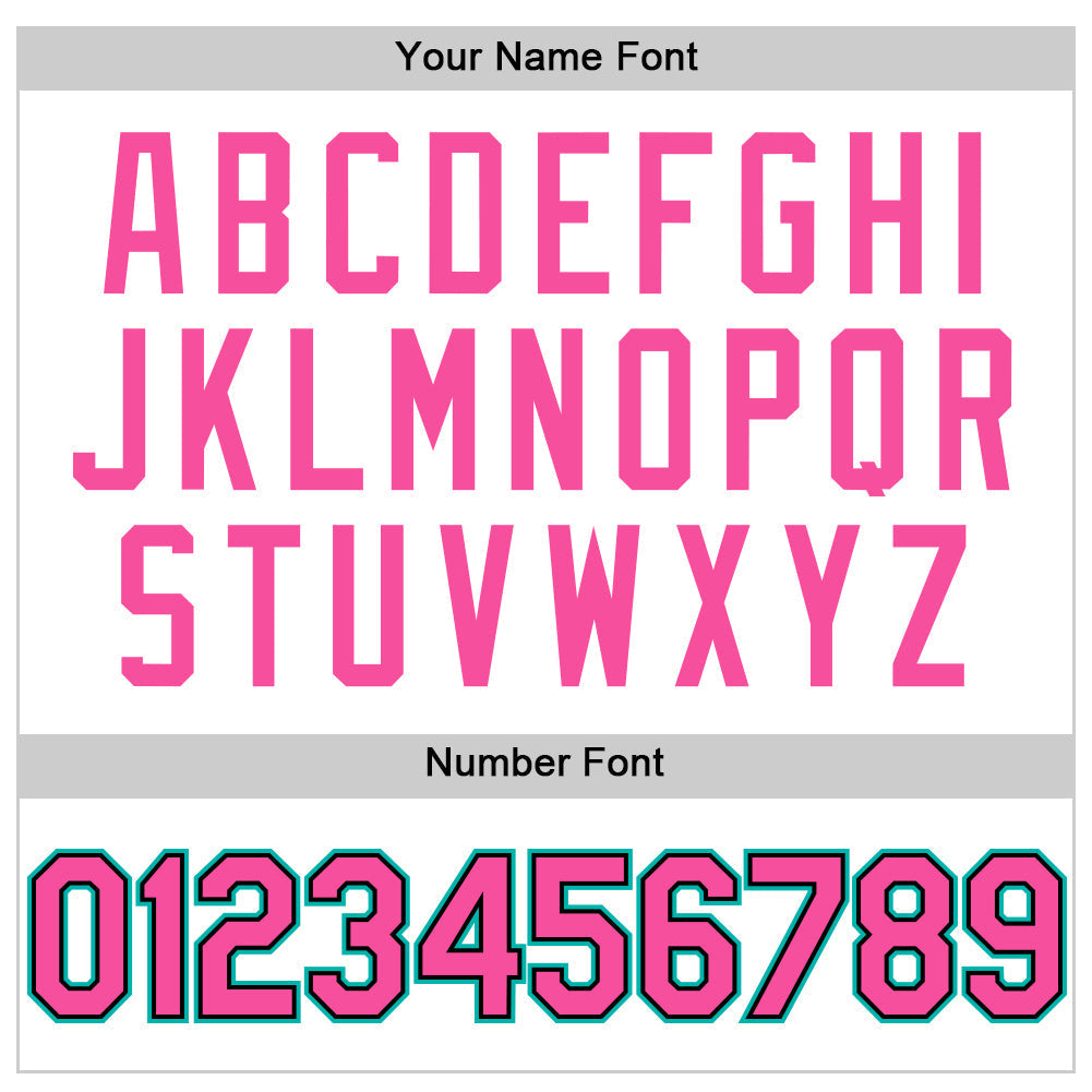 Custom White Pink Black-Aqua Line Authentic Baseball Jersey baseball jersey product view 5