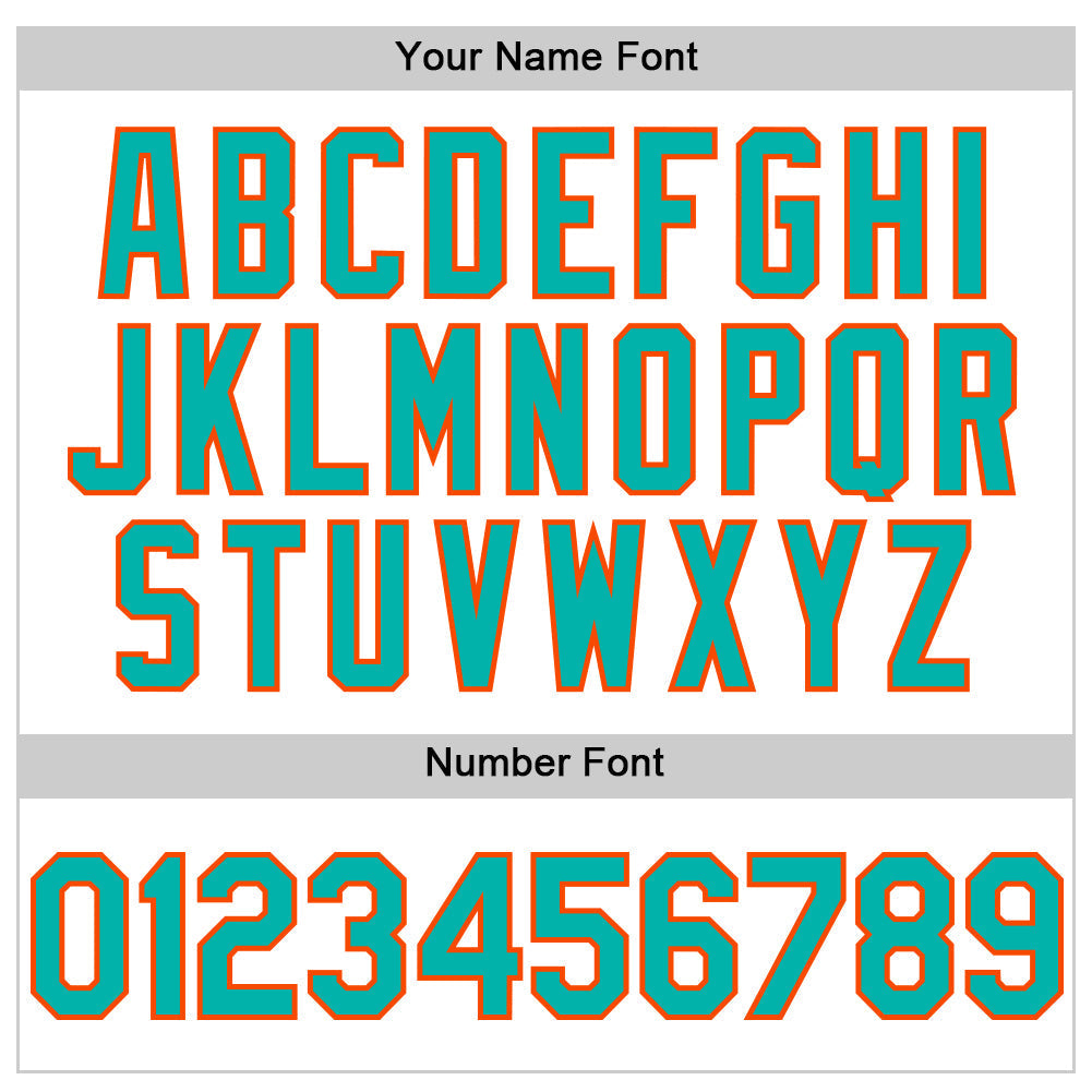 Custom White Aqua-Orange Line Authentic Baseball Jersey baseball jersey product view 5