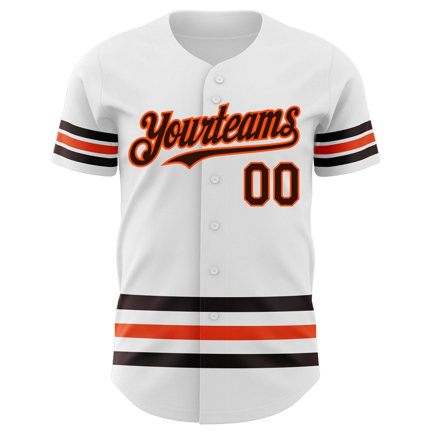 Custom White Brown-Orange Line Authentic Baseball Jersey baseball jersey product view 2