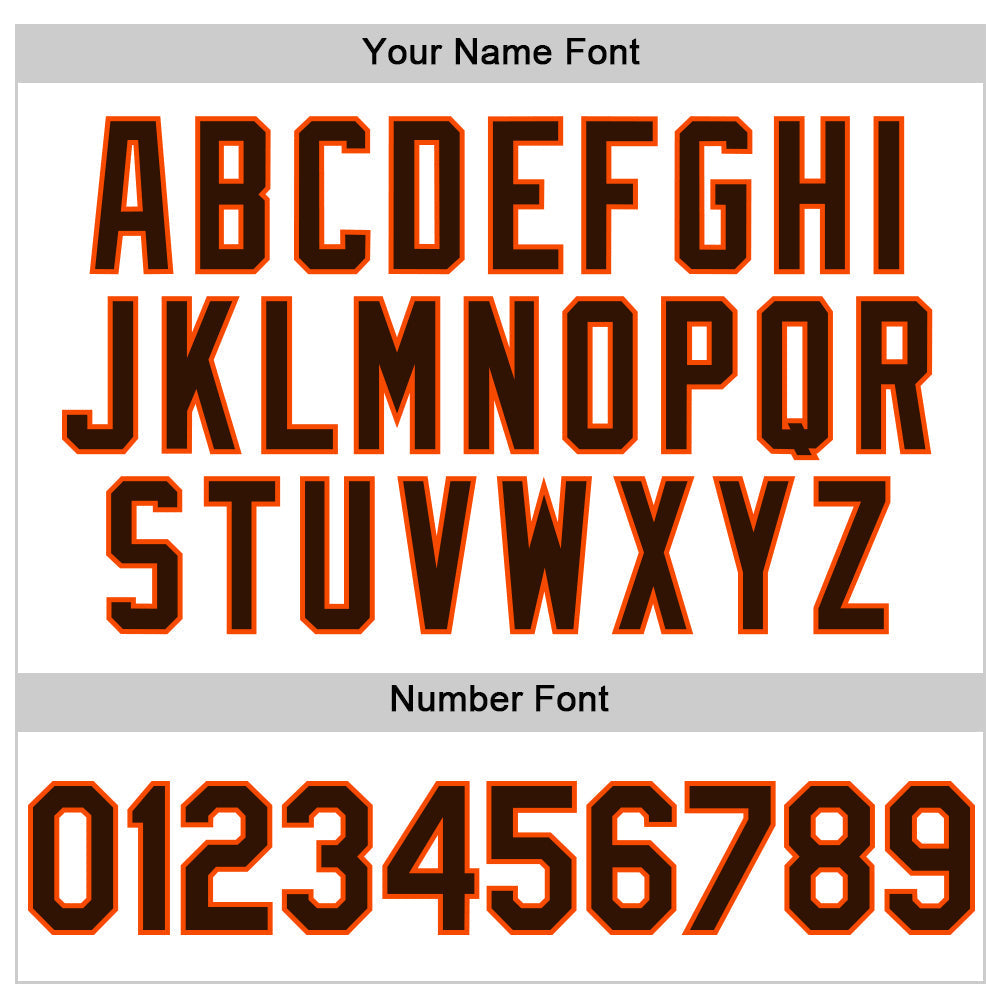Custom White Brown-Orange Line Authentic Baseball Jersey baseball jersey product view 5
