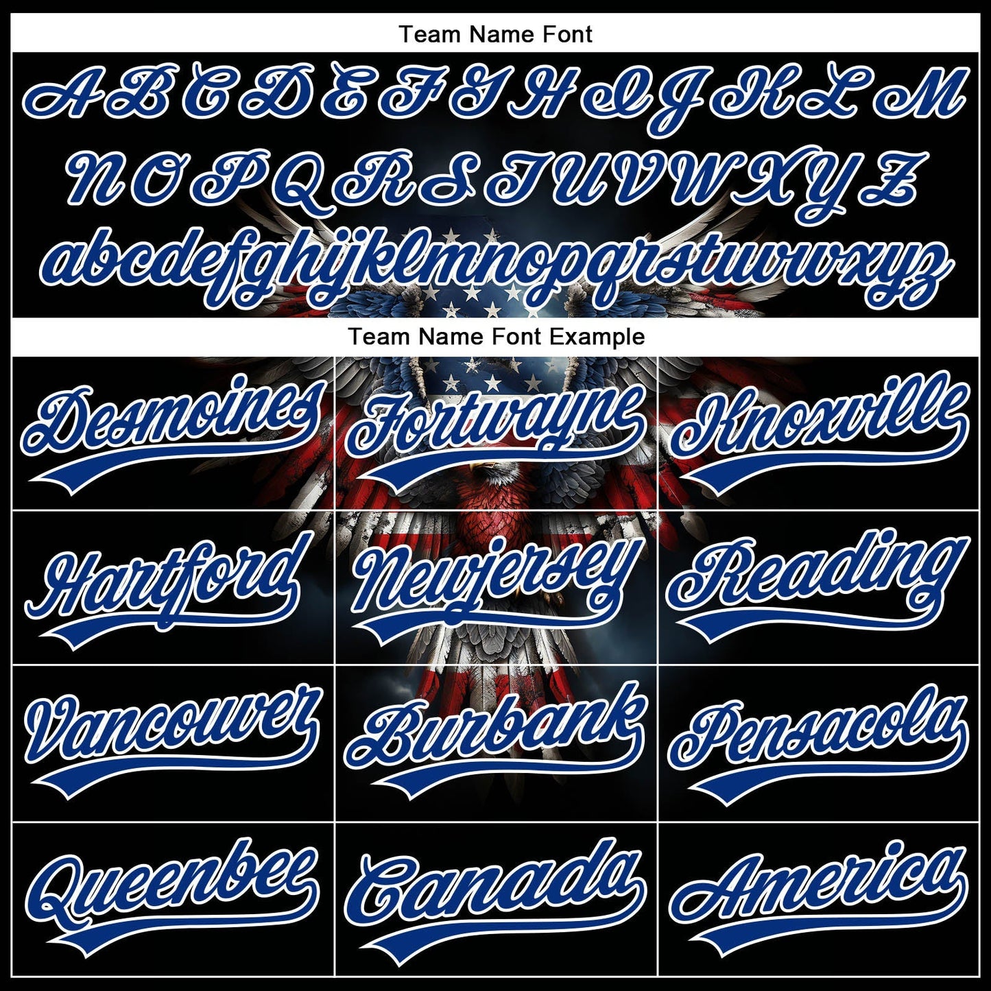 Custom Black Red-Royal 3D American Flag Eagle Patriotic Authentic Baseball Jersey baseball jersey product view 4