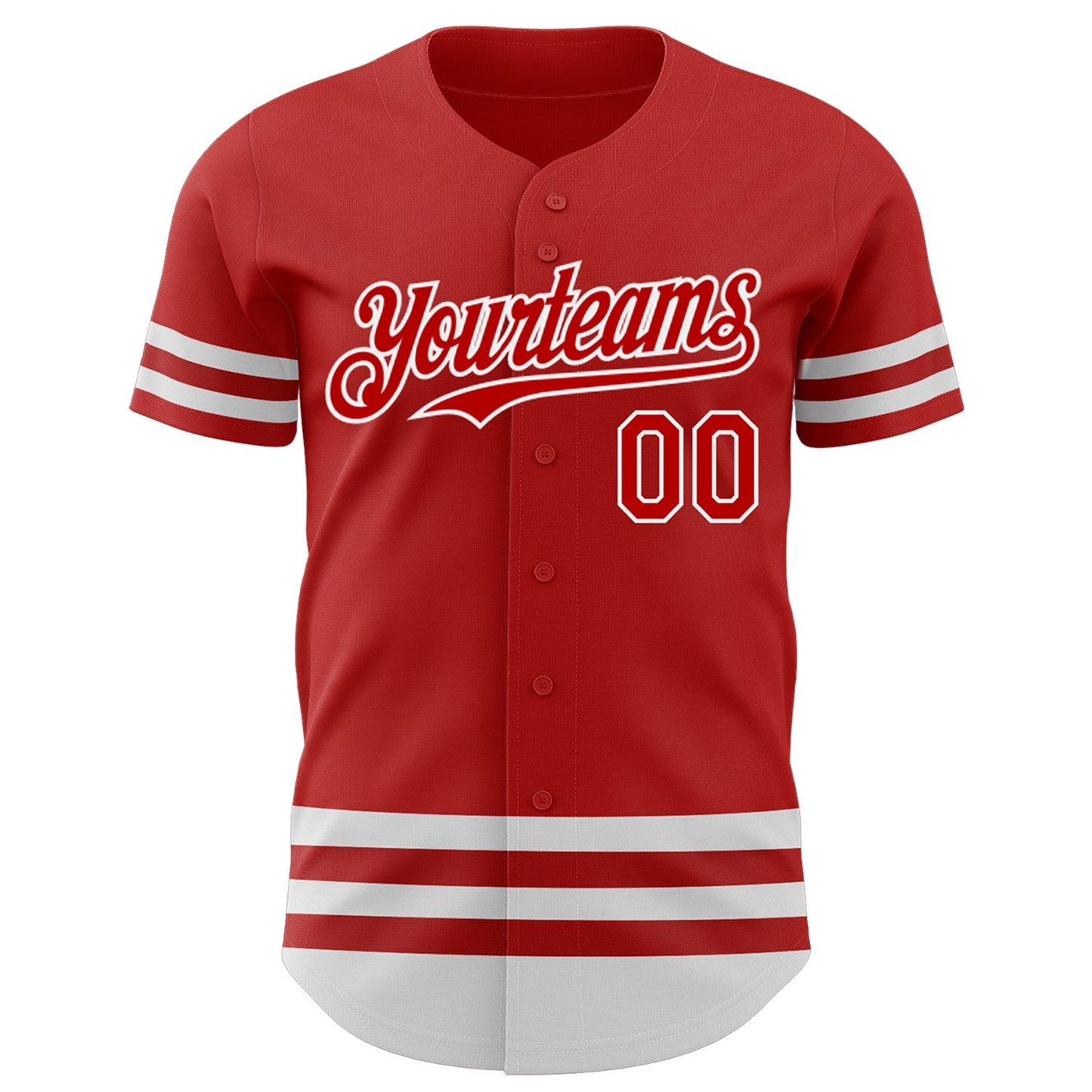 Custom Red White Line Authentic Baseball Jersey baseball jersey product view 2